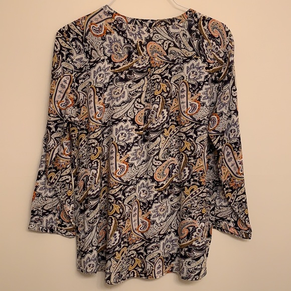 Like New🌼 Blue and Terracotta Blouse - Picture 2 of 16